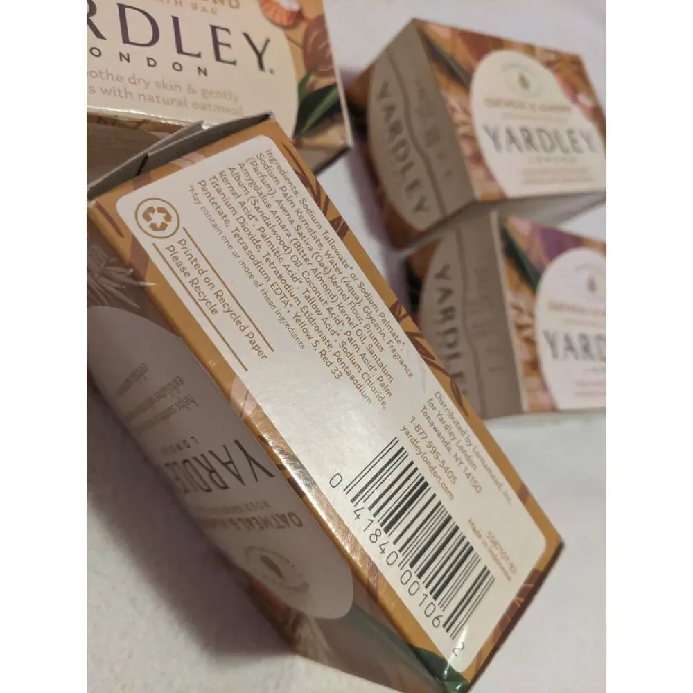 Yardley London Oatmeal & Almond Soap Bars Lot of 4 NIB